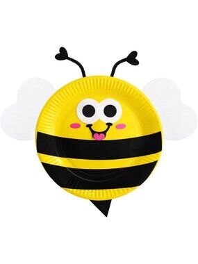 24-Piece DIY Bee Craft Kit - Felt Cutouts & Paper Plates for Summer Parties